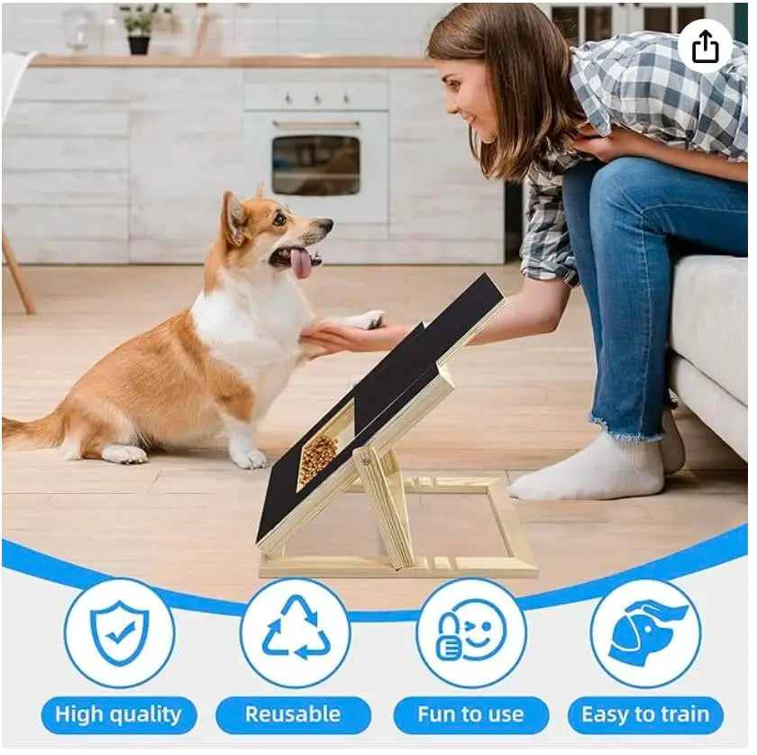 Adjustable Wooden Dog Nail Filing Board With Treat Drawer