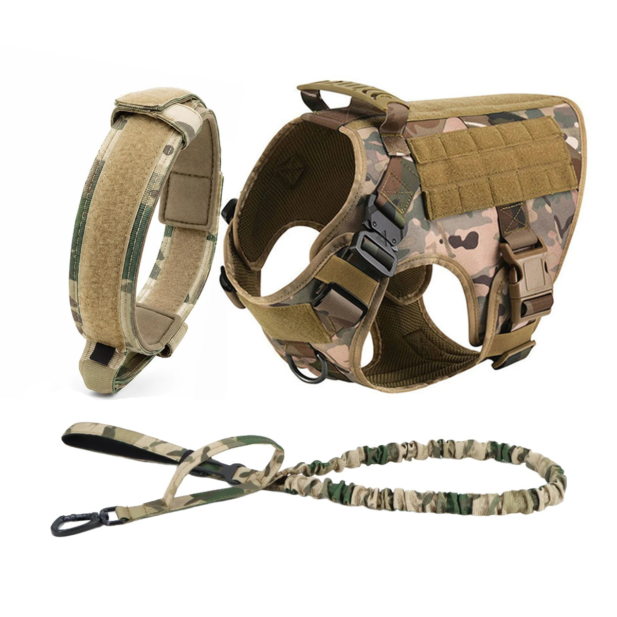 PETRAVEL Tactical Dog Harness With Molle Pouches For Training
