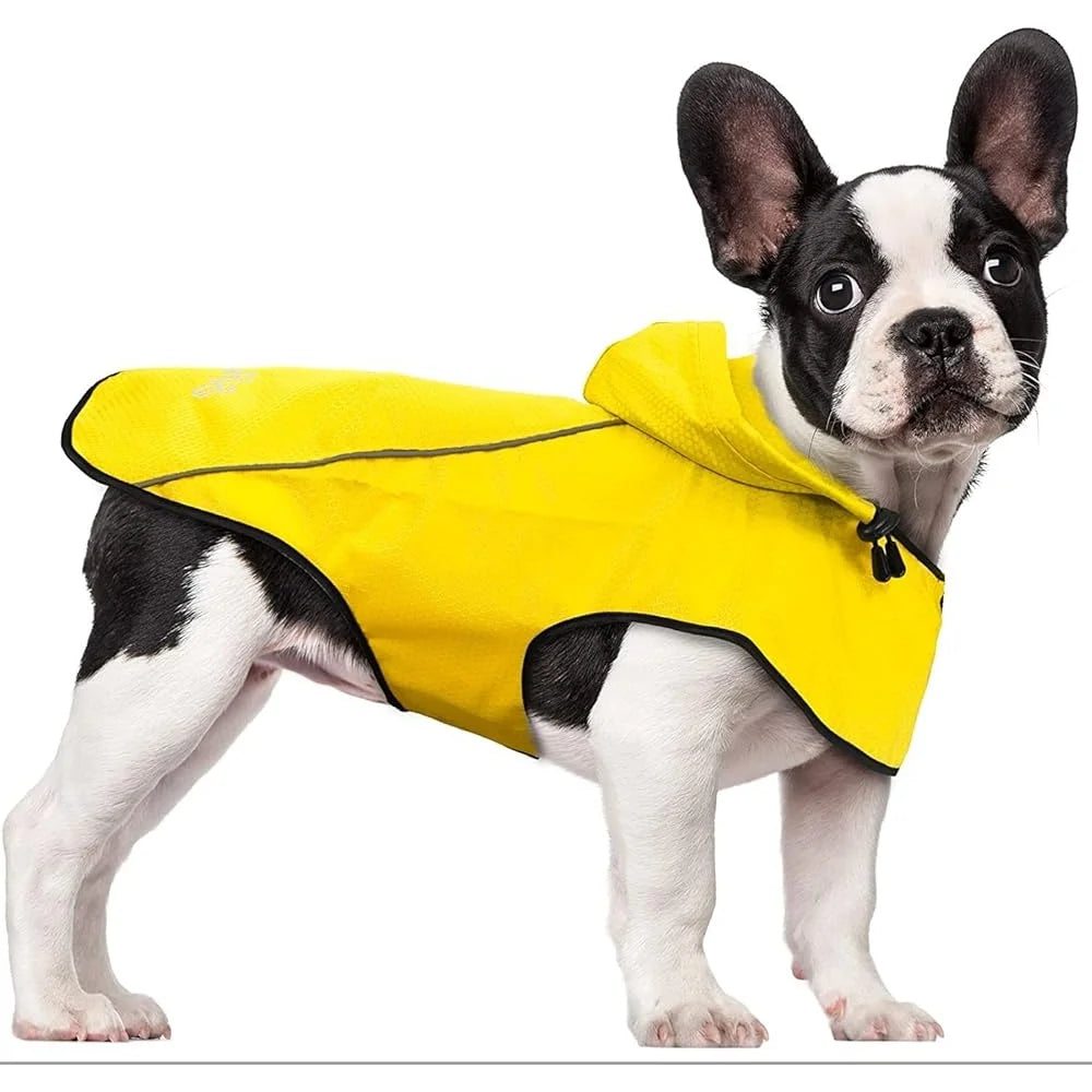 Waterproof Dog Raincoat Small Dogs Reflective Puppy Hoodie Adjustable Belly Strap Safe Rain Jacket Easy Clean Doggy Poncho