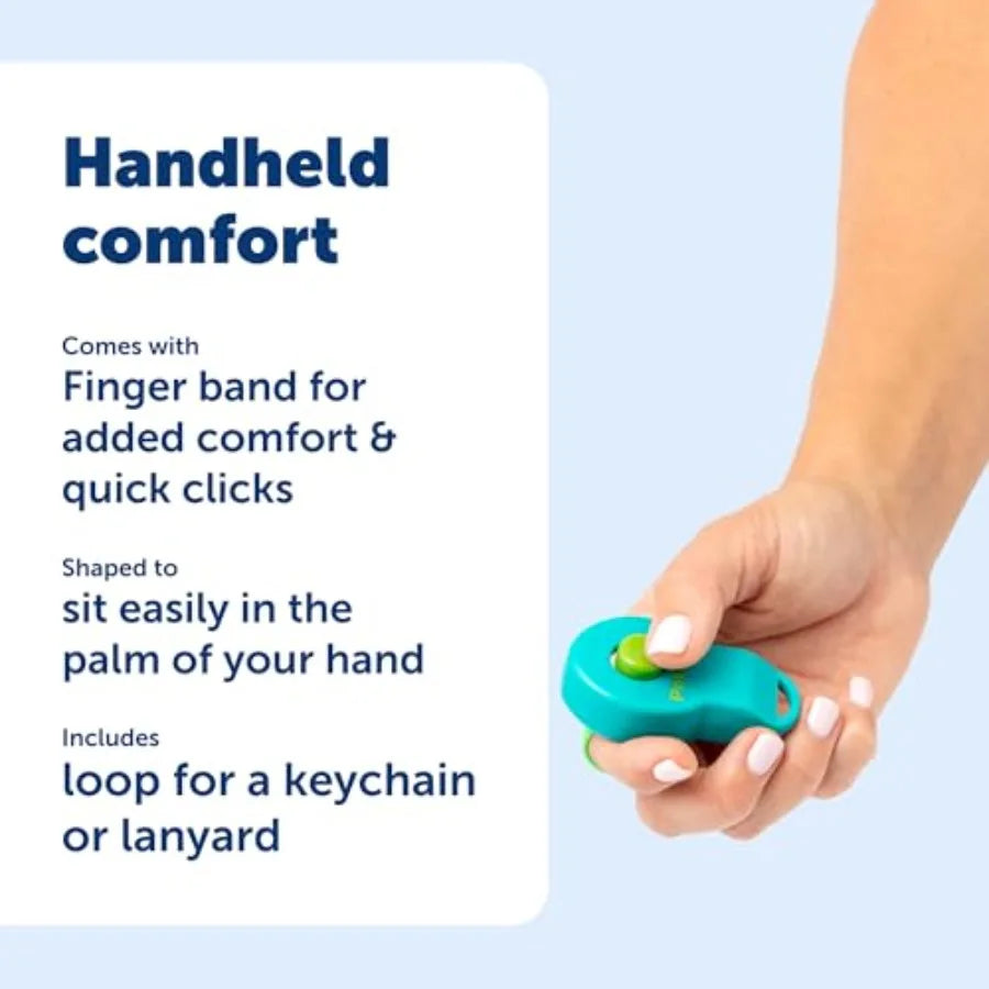 Clik-R Dog Training Clicker With Ergonomic Grip And Finger Band