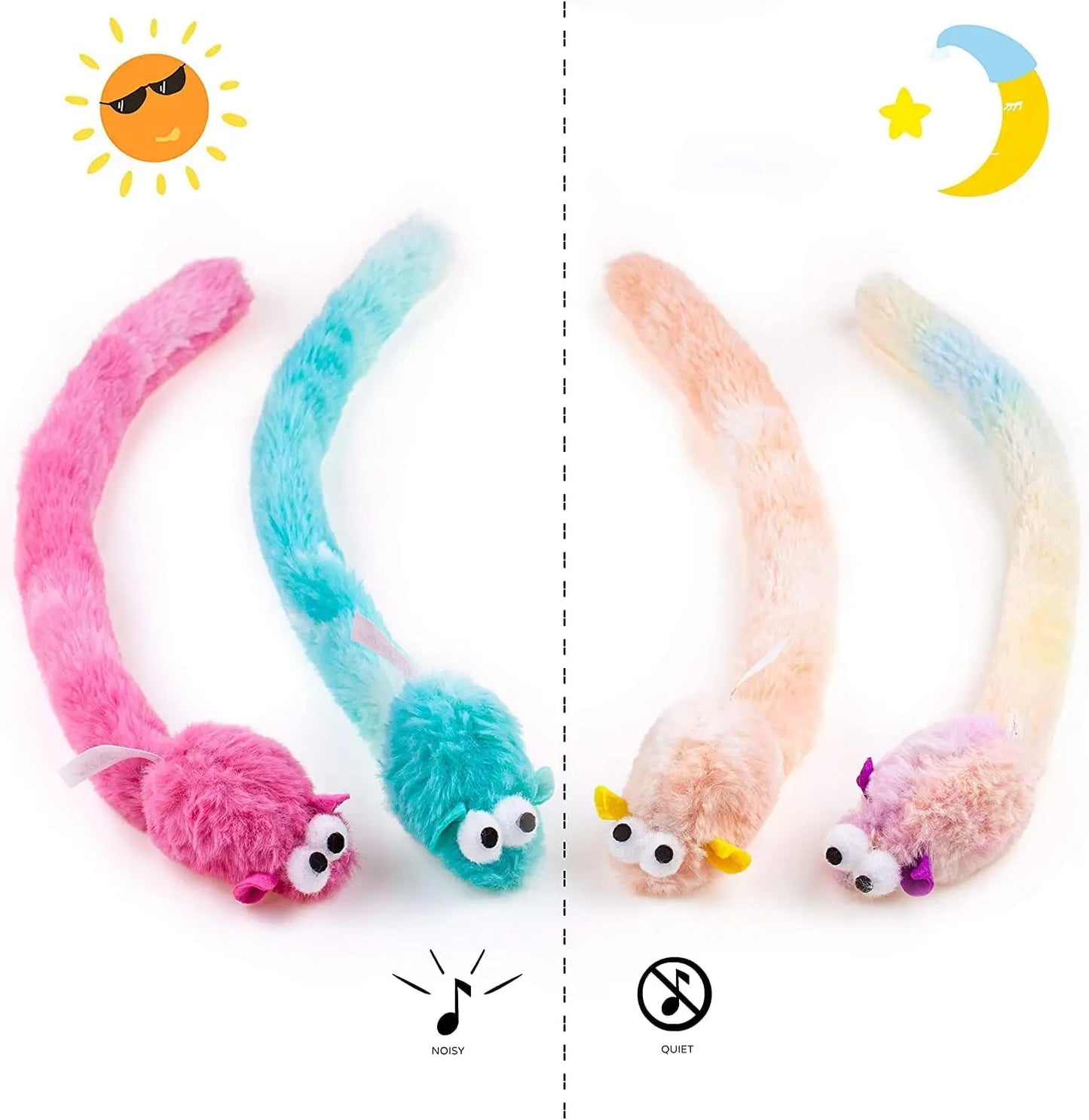 Zhejiang Plush Cat Toys Mice With Bell Sound 4 Pack