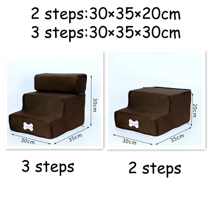 Hign-concerned Dog Stairs 3 Step Ramp Anti Slip Removable