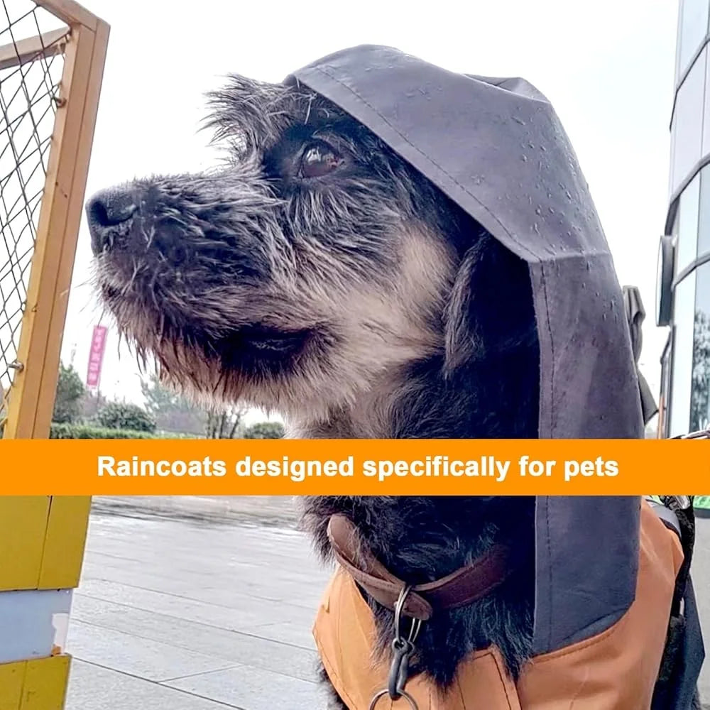 Breathable Reflective Dog Raincoat Waterproof Adjustable Reflective Strip Hooded Jacket Outdoor Activities