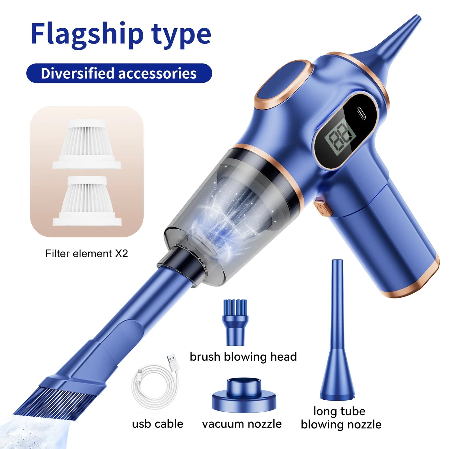 Wireless Car Vacuum Cleaner High Power Mini For Home Office