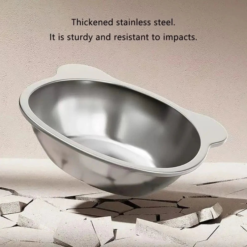 304 Stainless Steel Raised Cat Bowl With Tilted Neck Design