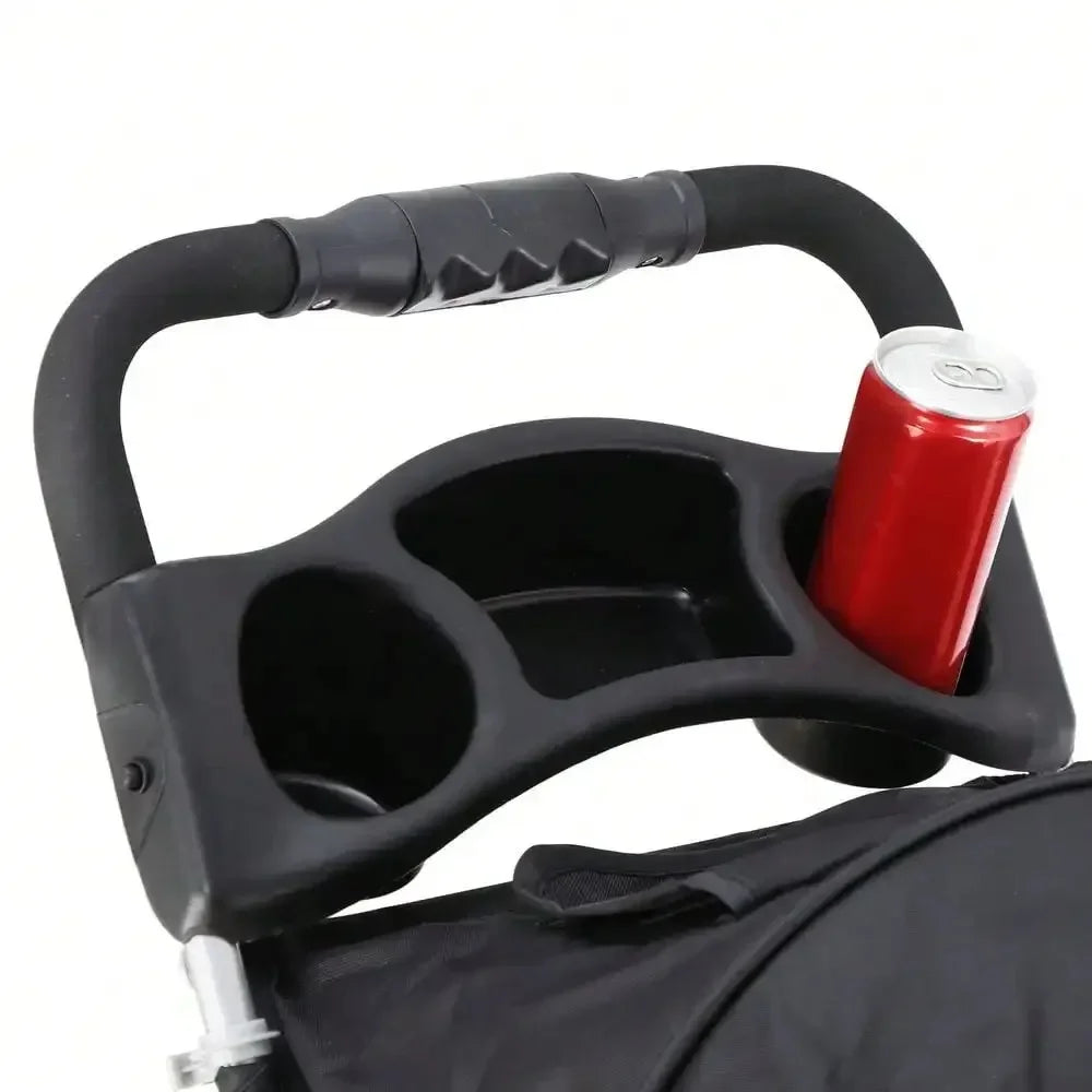All Breeds Dog Stroller 3 Wheel Foldable Carrier Cup Holder