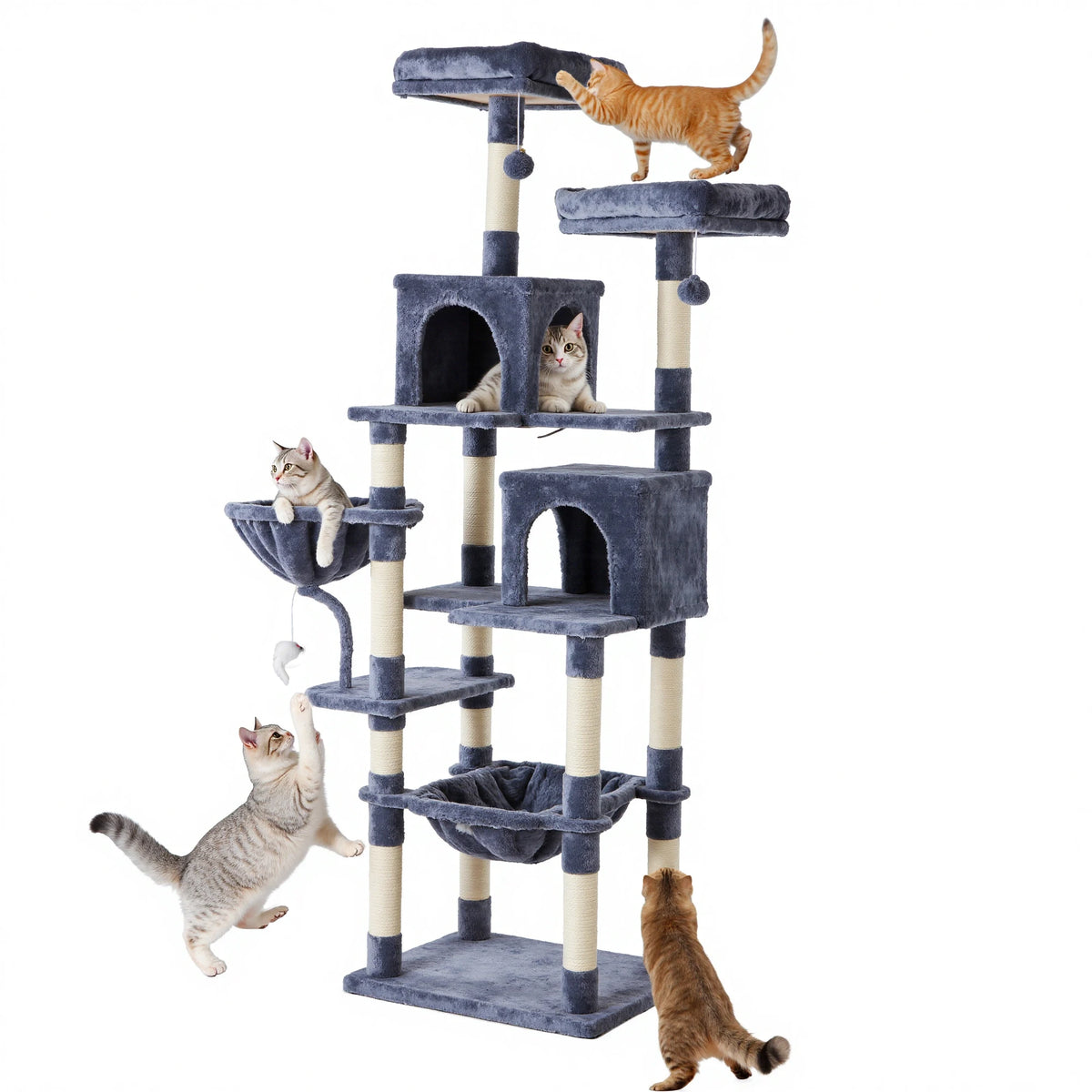 JHK Multi Level Cat Tree Tower With Sisal Scratching Posts