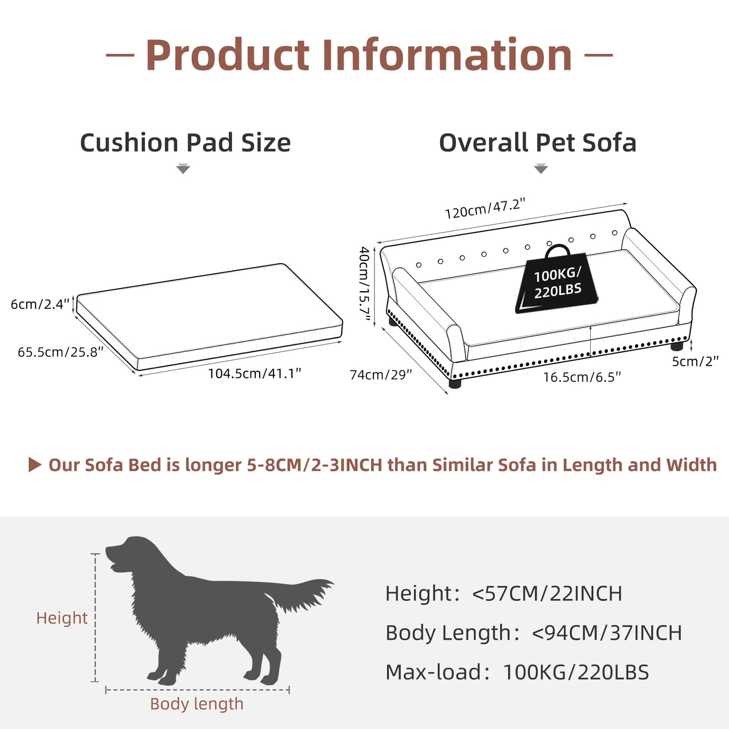 BINGOPAWCN Elevated Dog Bed With Microfiber Leather Cover