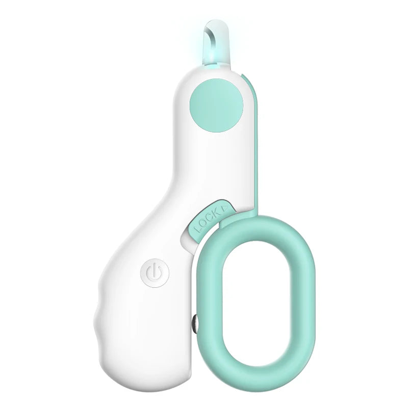 LED Cat Dog Nail Clippers With Safety Lock Grooming Tool