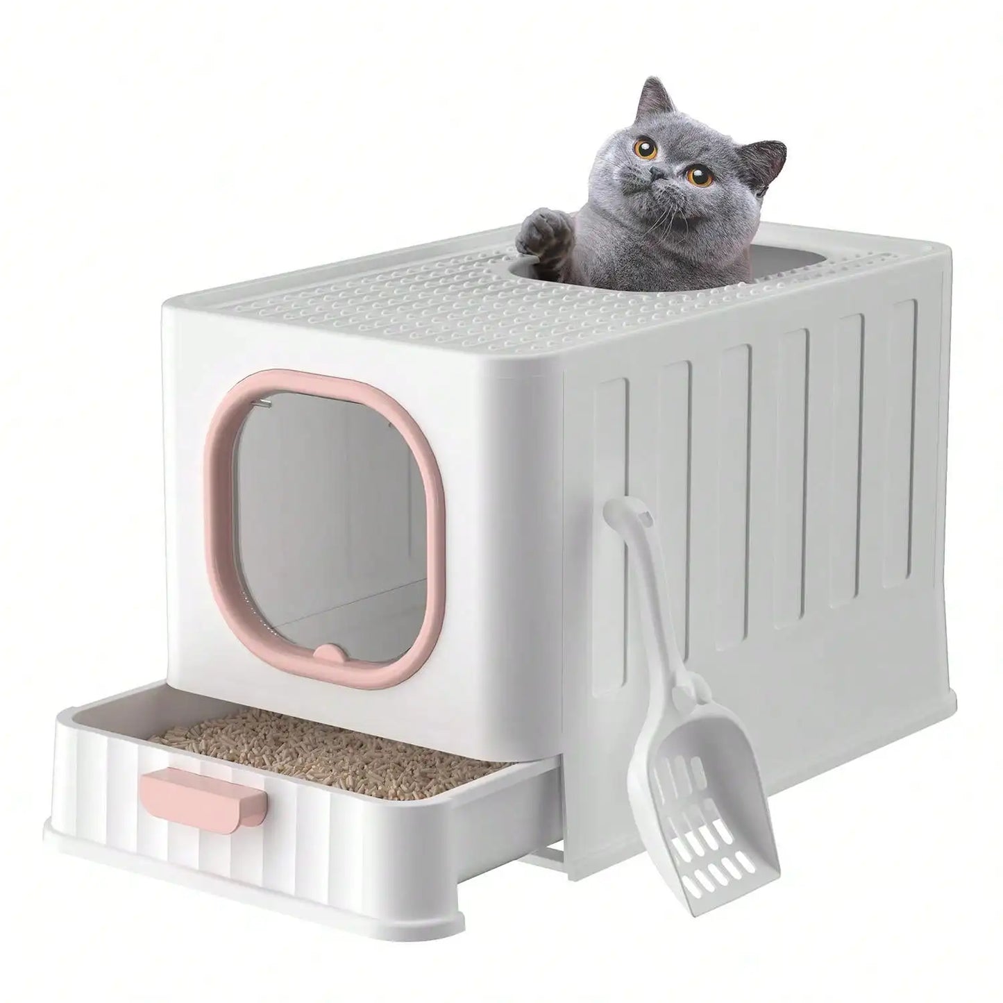 Hign Concerned Fully Enclosed Cat Toilet With Lid Odorless