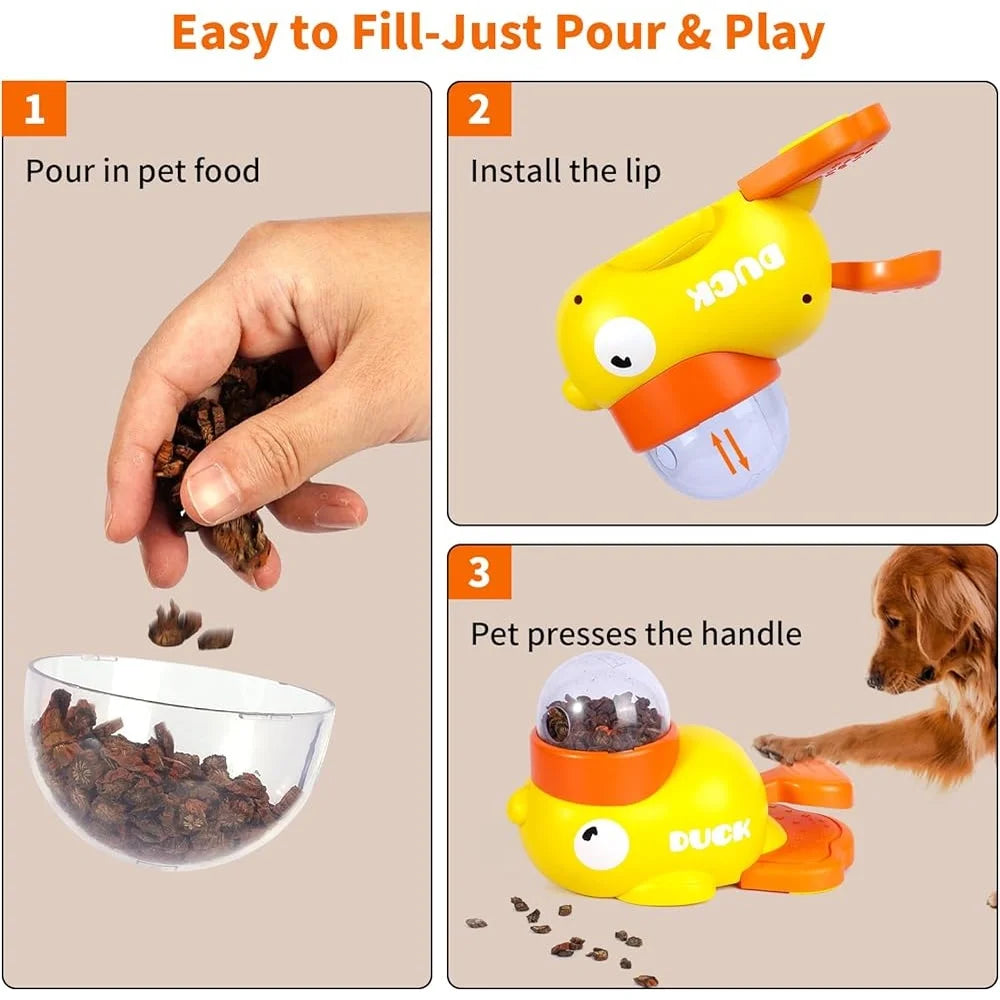 Hignconcerned 2in1 Duck Puzzle Dog Toy Slow Feeder Fun