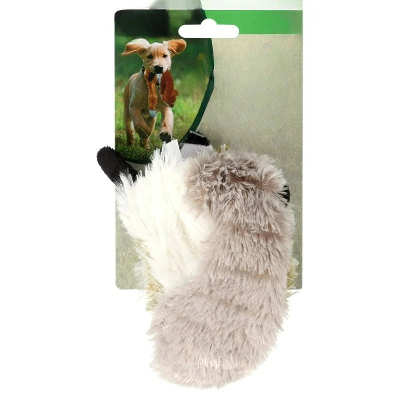 Raccoon No Stuffing Plush Squeaky Dog Toy for Moderate Chewers
