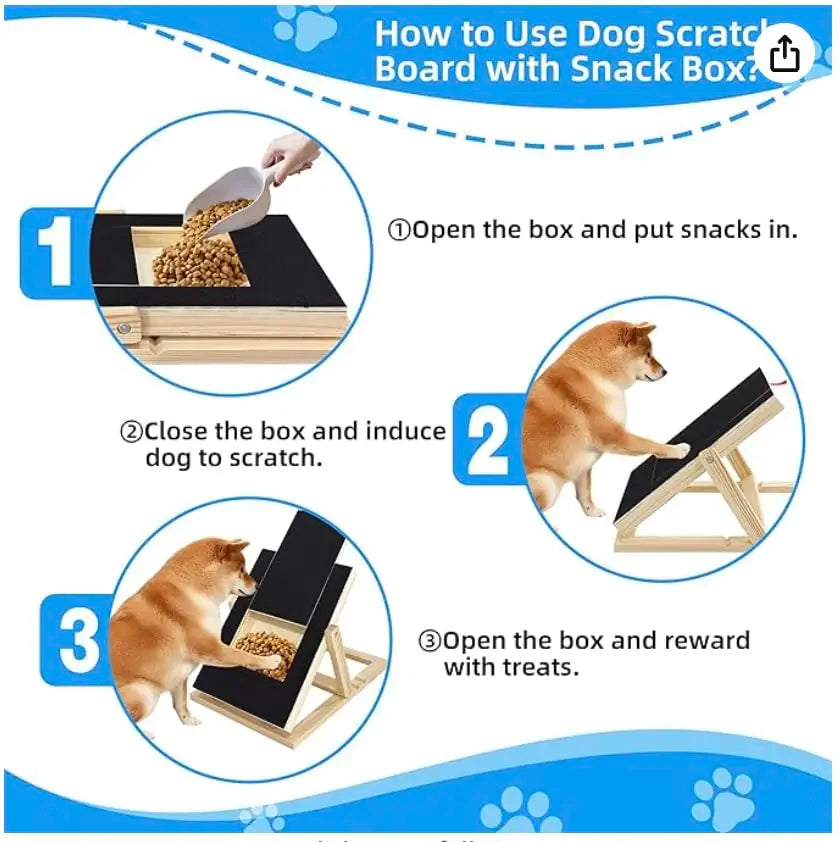 Adjustable Wooden Dog Nail Filing Board With Treat Drawer