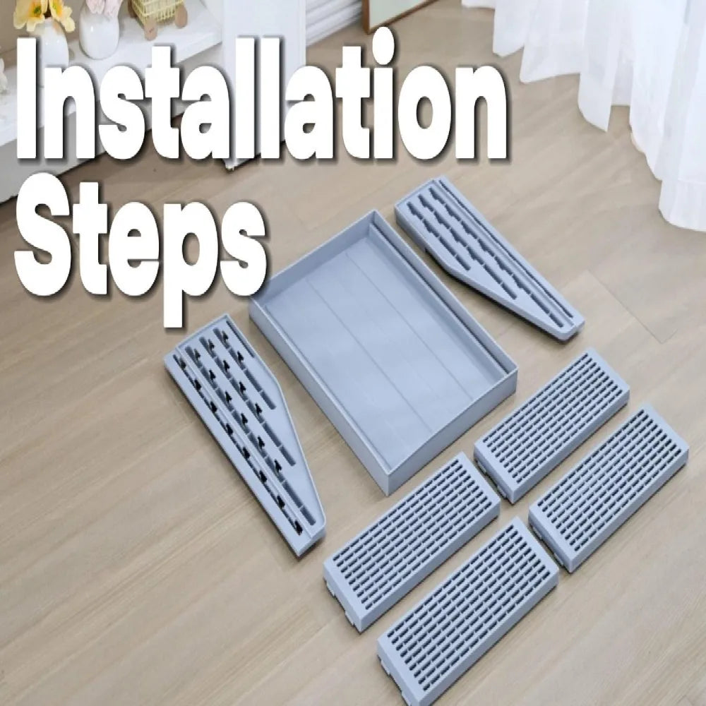 Adjustable Cat Litter Box Steps with Filter and Anti Tracking