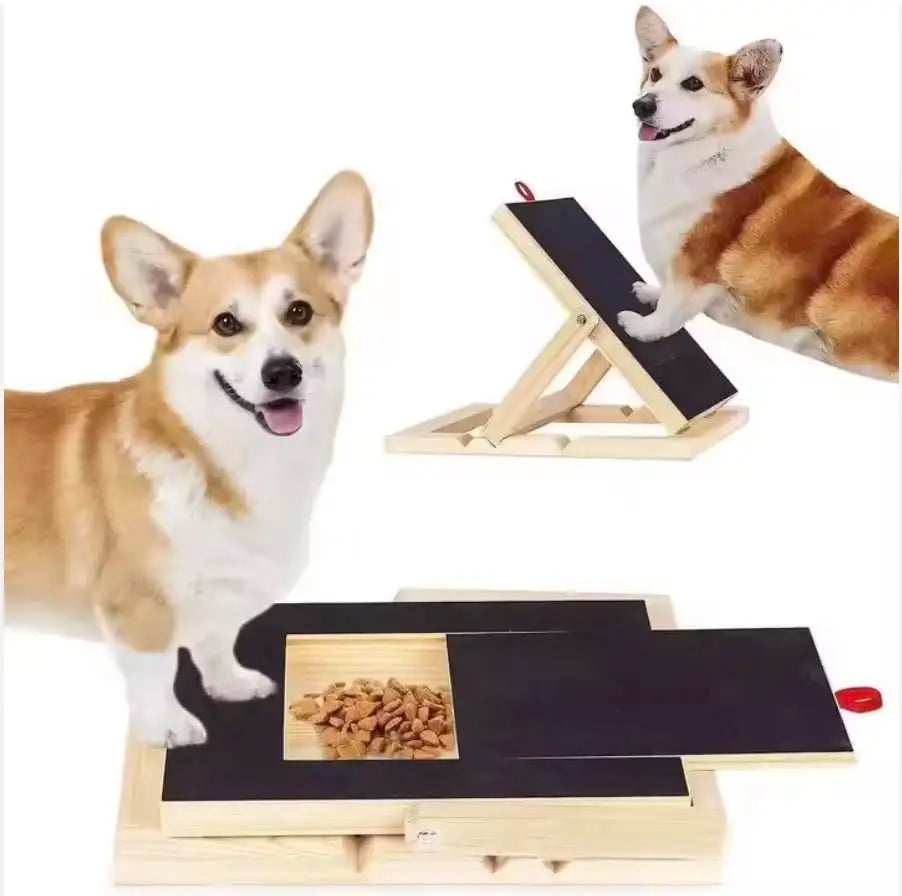 Adjustable Wooden Dog Nail Filing Board With Treat Drawer