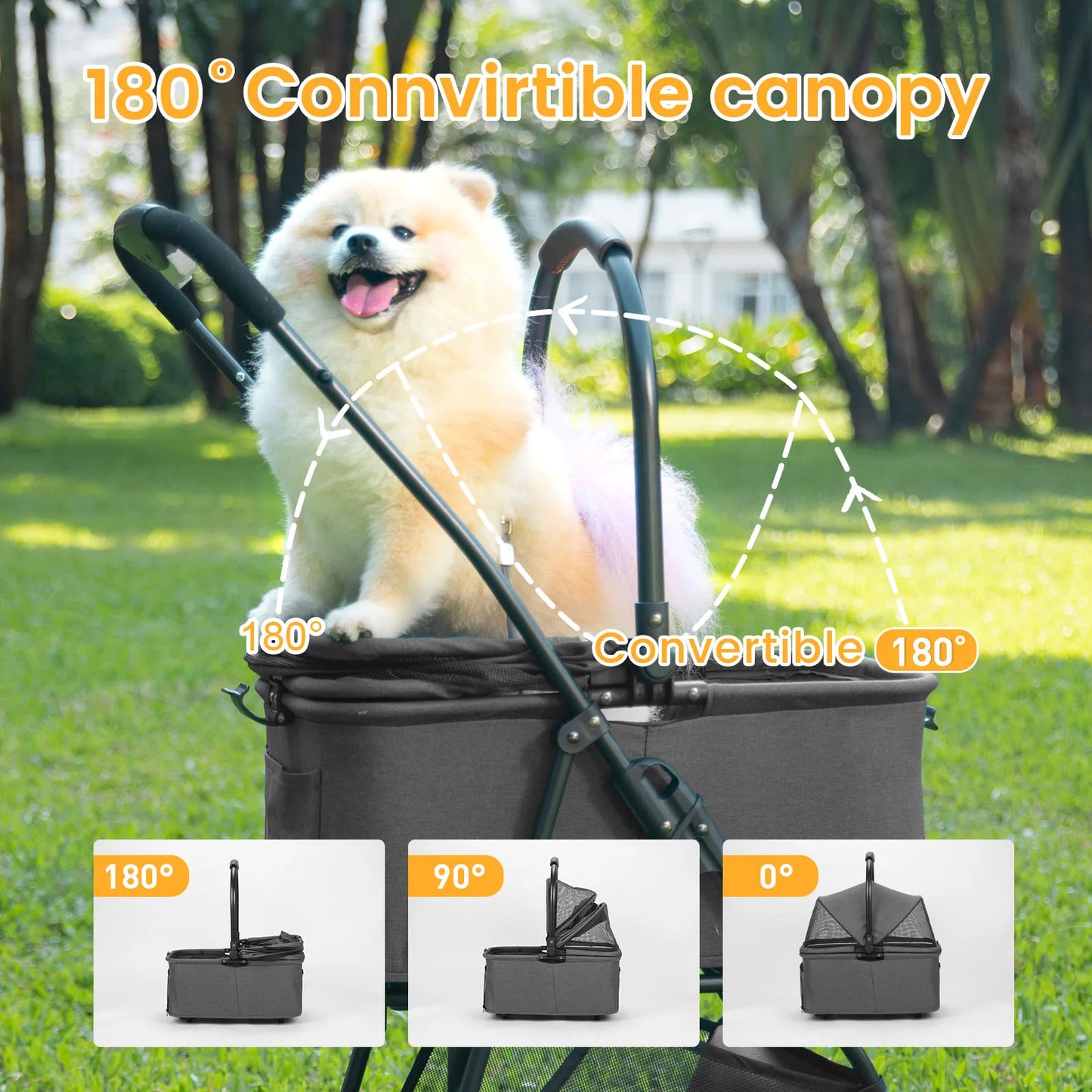 Wedyvko Detachable Pet Stroller Cup Holder Four Wheels