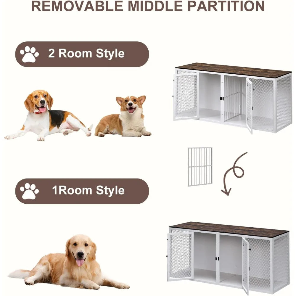 Hign-concerned Dog Kennel Indoor Double Cage for Two Dogs