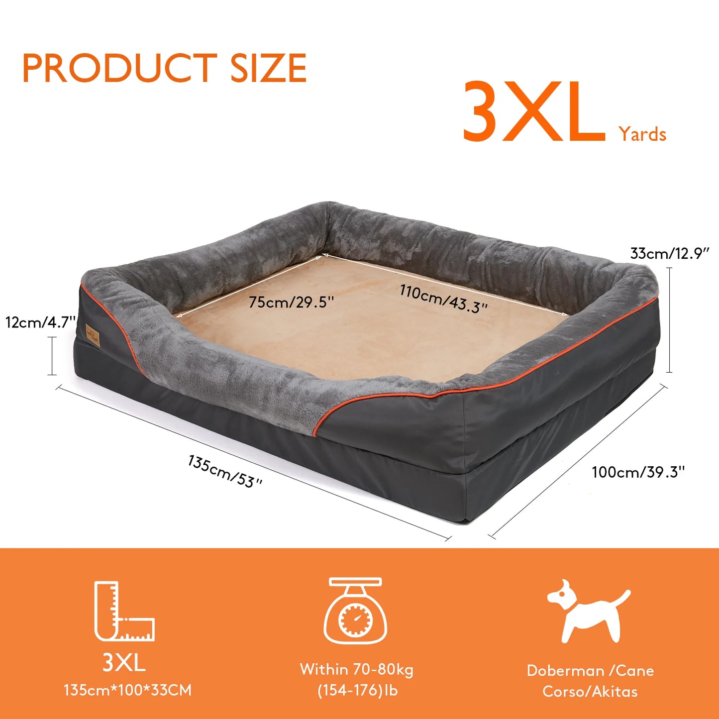 BINGOPAW Anti Allergy Dog Bed With Removable Washable Fleece Cover