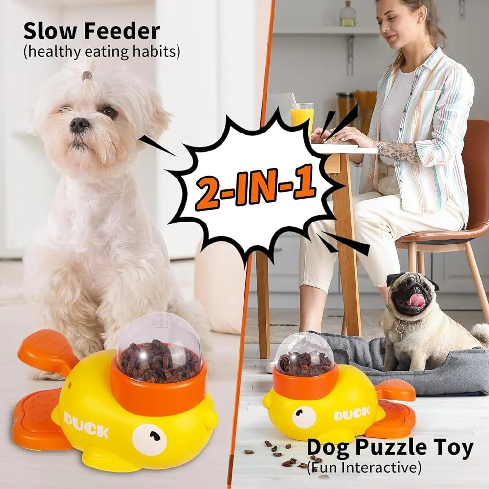 Hignconcerned 2in1 Duck Puzzle Dog Toy Slow Feeder Fun