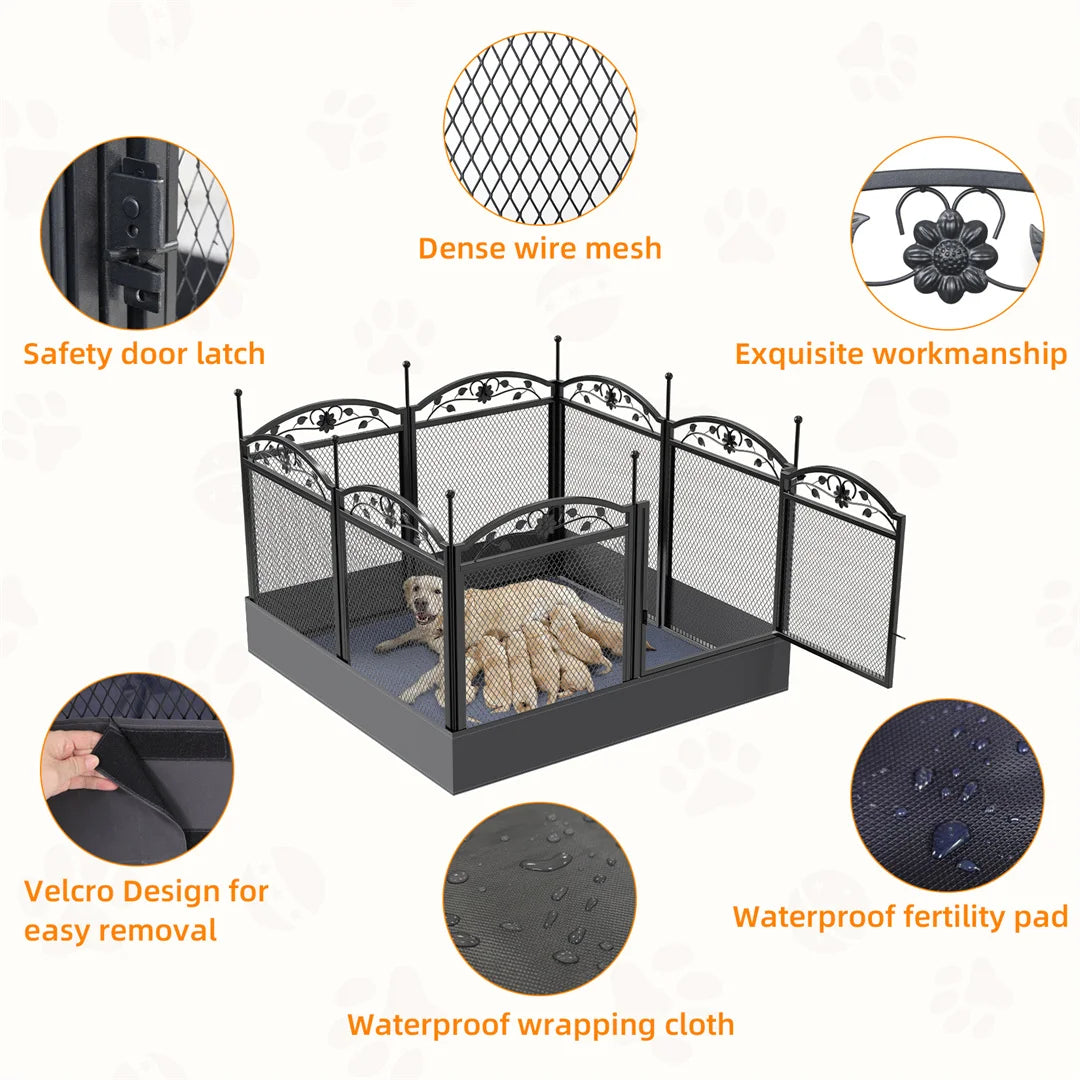 BINGOPAWHign-concerned Heavy Duty Dog Playpen For Indoor Outdoor Training