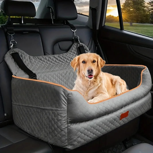 Memory Foam Dog Car Seat Booster Cushion with Secure Straps