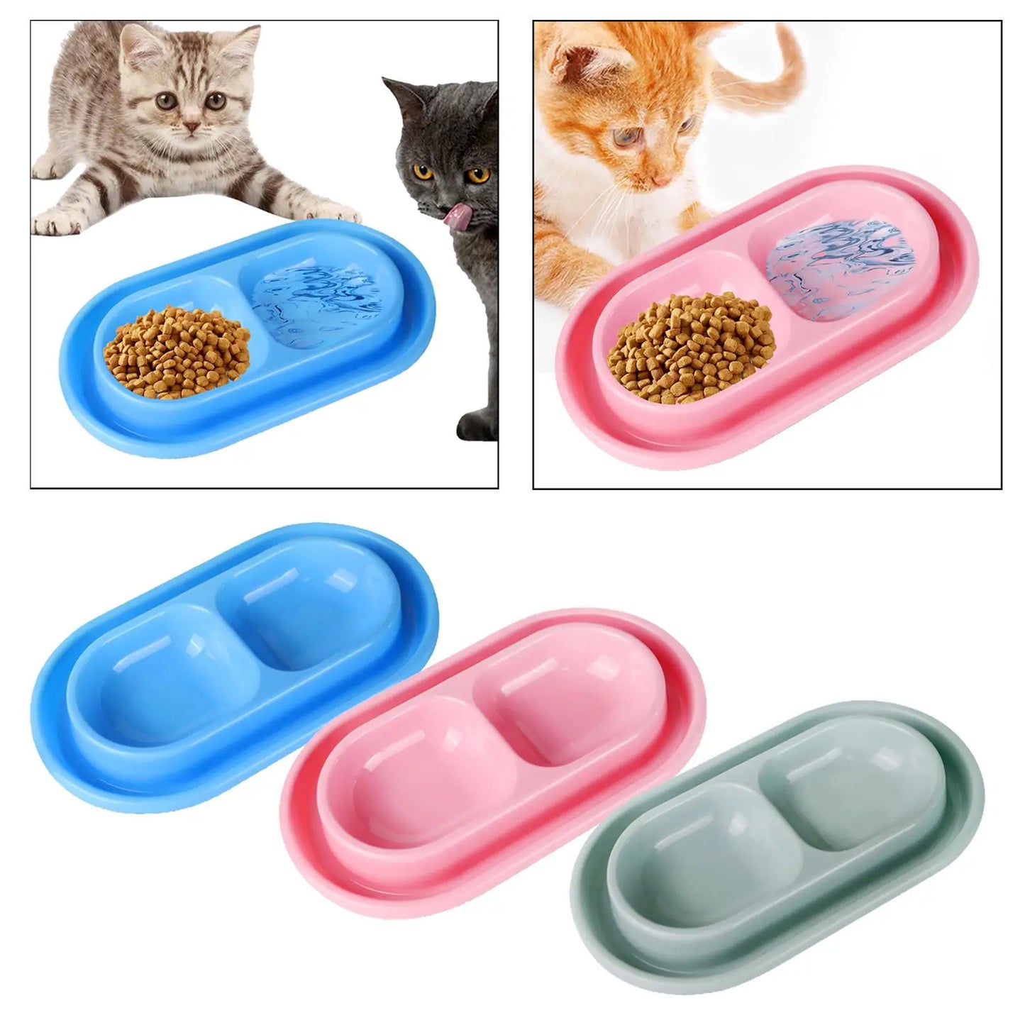 Kesoto Double Cat Bowl Set Outdoor Food and Water Feeder