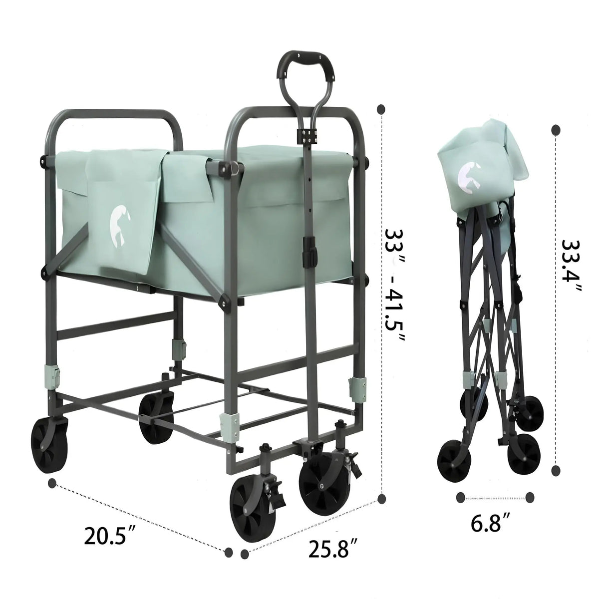 HiMISS Folding Dog Bath Tub Portable Grooming Station Rolling Cart
