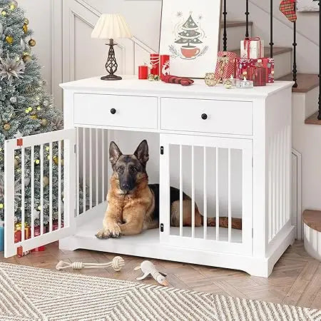 Hign-concerned Wooden Dog Crate Kennel With Drawers