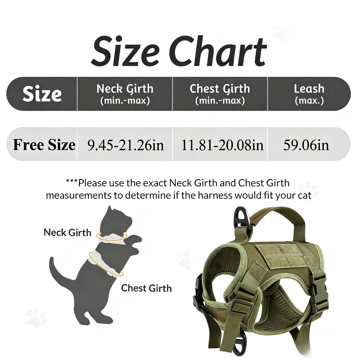 PETRAVEL Tactical Cat Harness Vest And Leash Set Escape Proof