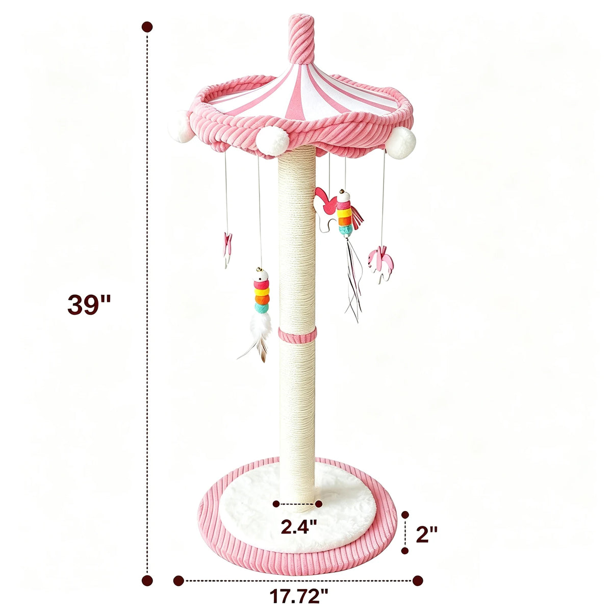CWV Rotating Cat Scratching Post With Hanging Toys