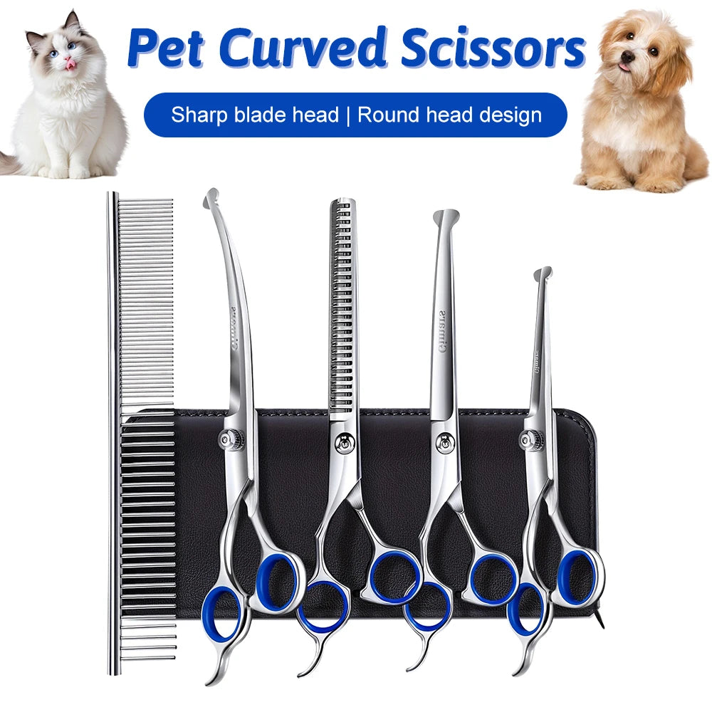 Professional Pet Grooming Scissors Set With Clippers And Storage Case