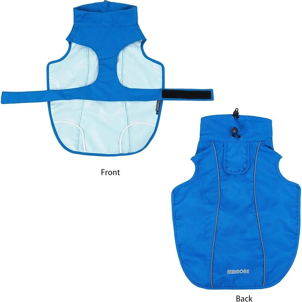 Waterproof Dog Raincoat Adjustable Breathable Jacket with Leash Hole Reflective Strip Lightweight Windproof Weather Resistant