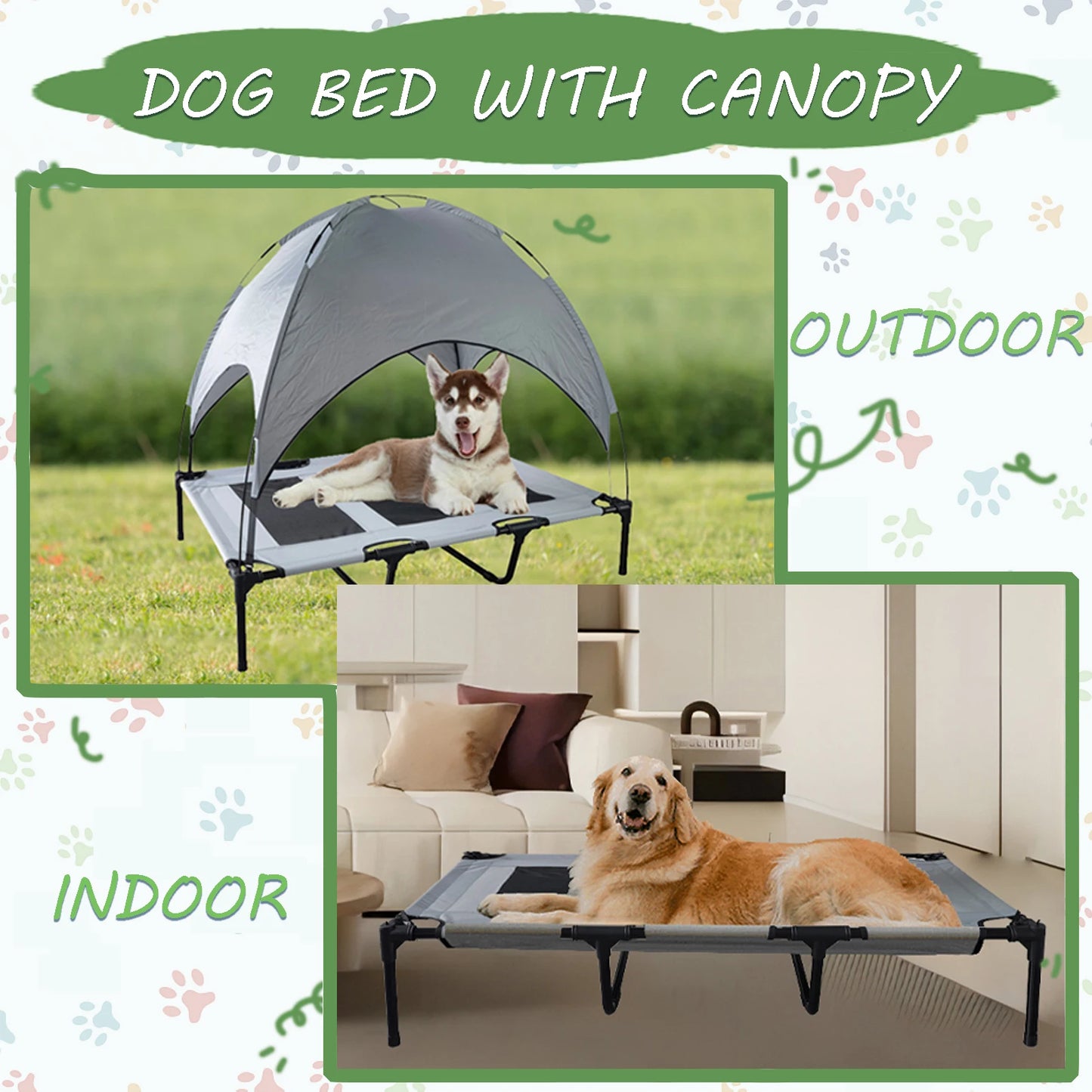Shanghai Dog Bed With Canopy Anti Scratch Oxford Fabric