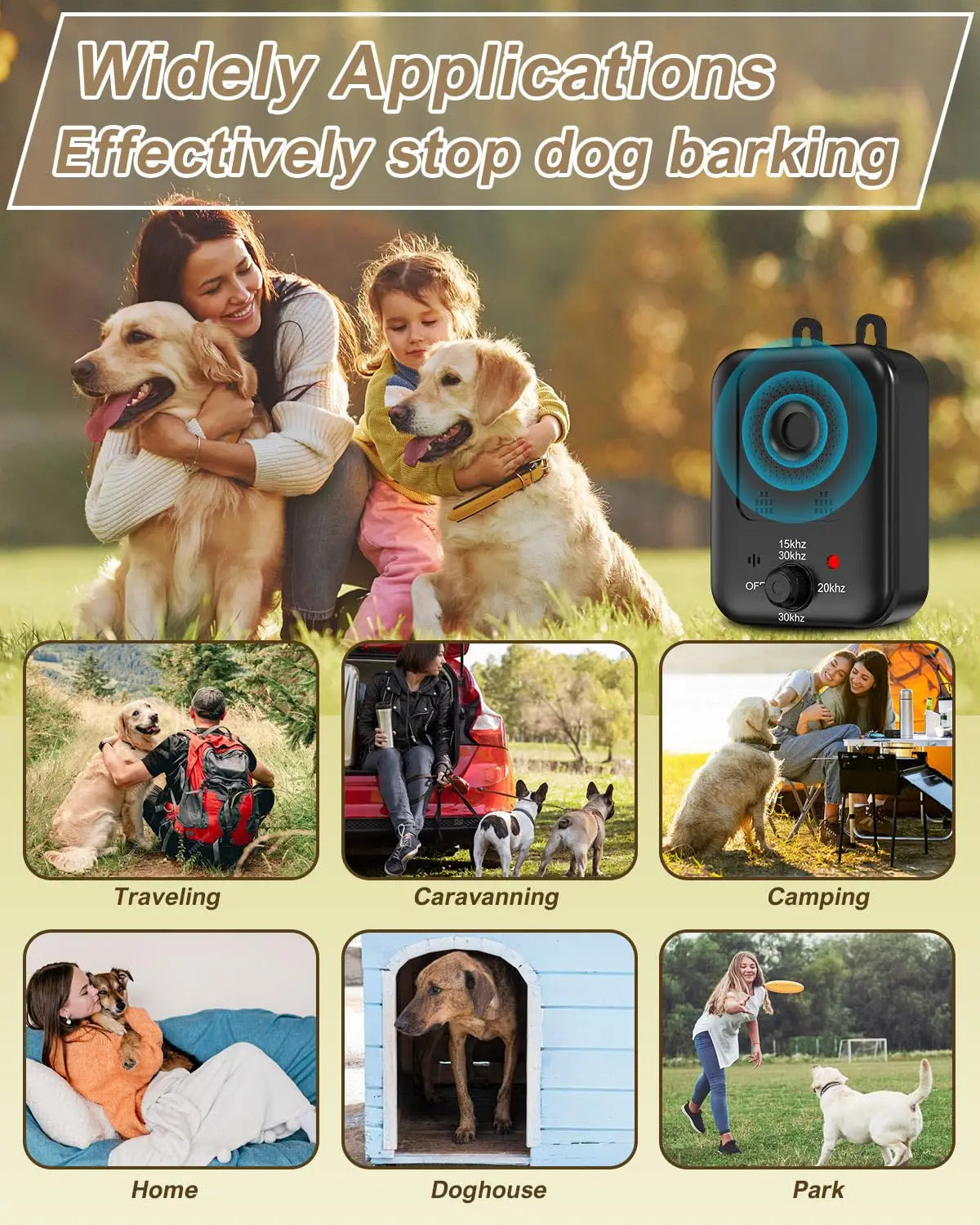 PetEdu Automatic Ultrasonic Dog Barking Deterrent Device Indoor Outdoor