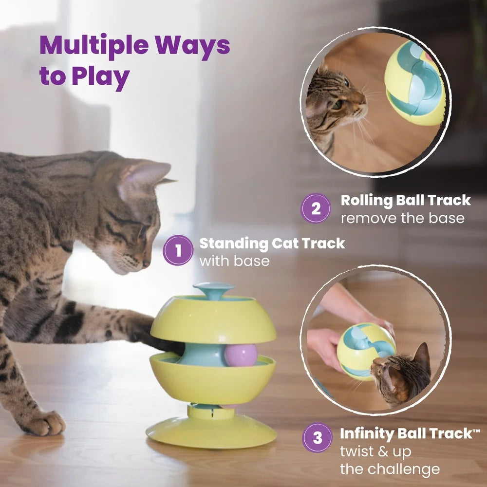 XMSJCN Cat Track Toy Three in One Rolling Ball Interactive