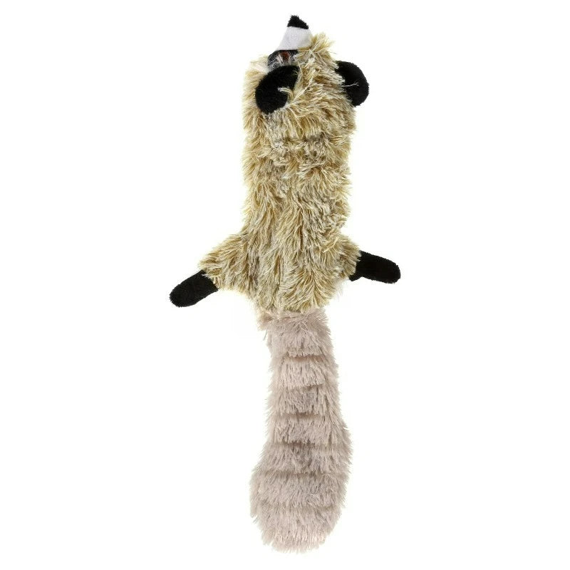 Raccoon No Stuffing Plush Squeaky Dog Toy for Moderate Chewers