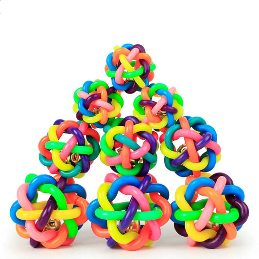 Woven Bell Dog Toy Bite Resistant Rubber Chew Ball