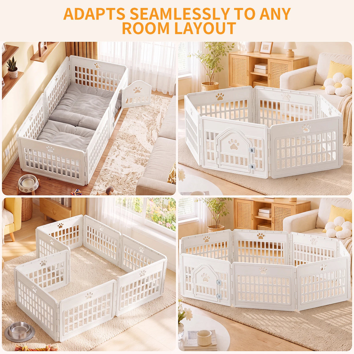 MCQ Expandable Plastic Dog Playpen For Indoor Outdoor Use