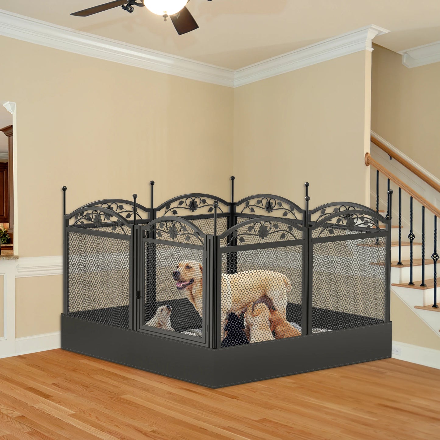 BINGOPAWHign-concerned Heavy Duty Dog Playpen For Indoor Outdoor Training