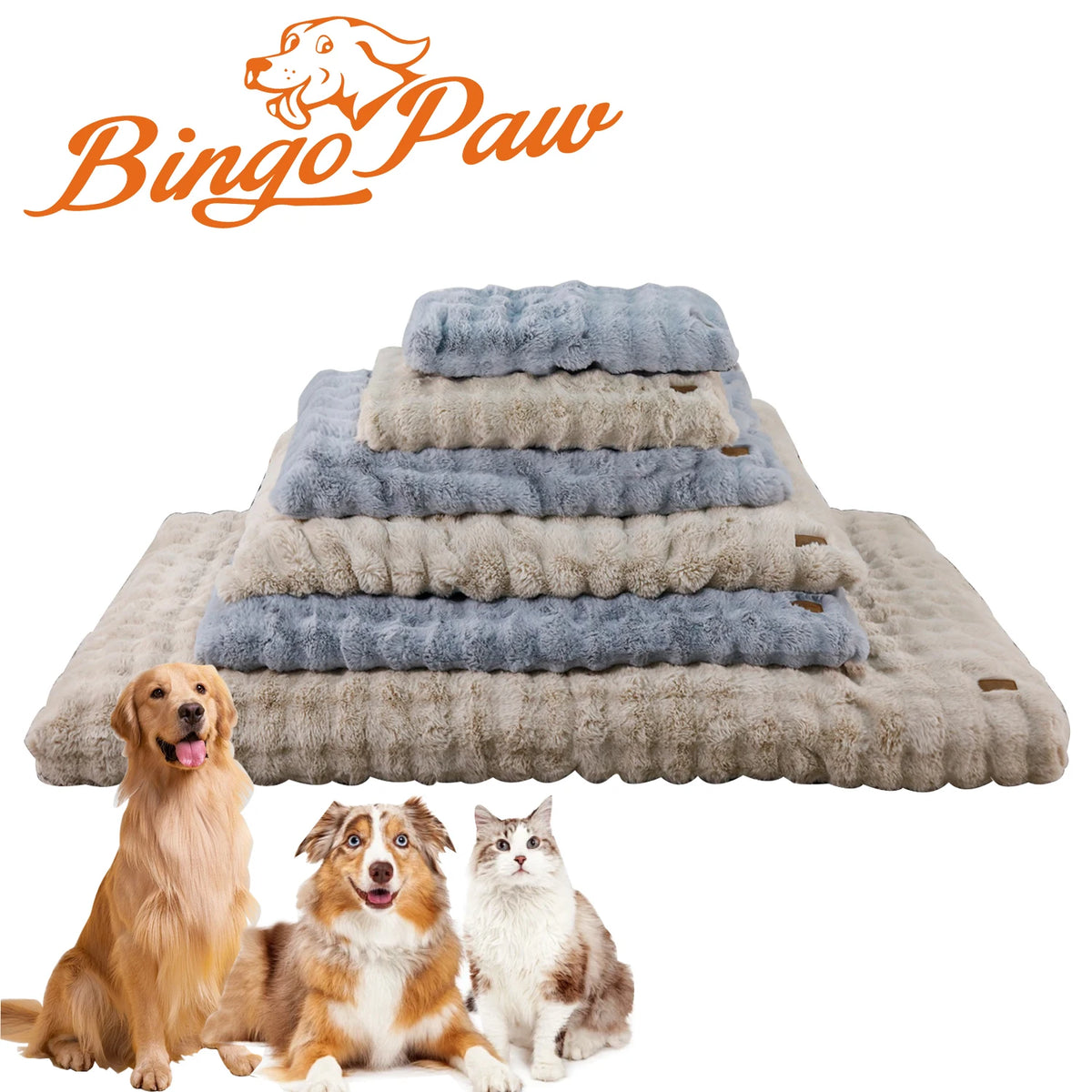 BINGOPAW Plush Calming Dog Bed With Removable Cover Foam Base