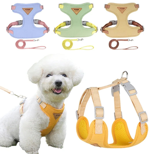 Breathable Puppy Harness and Leash Set for Small Dogs