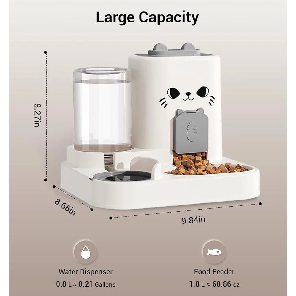 Hign-concerned 2-in-1 Gravity Pet Feeder Water Dispenser
