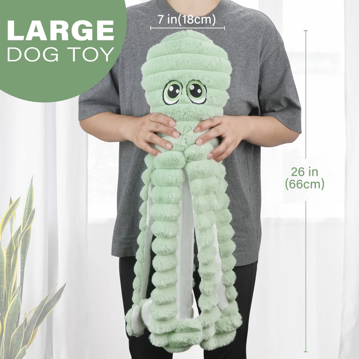 Octopus Squeaky Plush Dog Chew Toy for Interactive Play