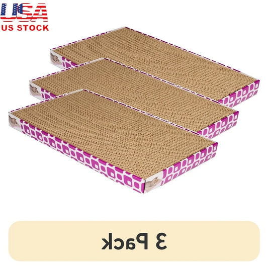XMSJ Cat Scratching Pad Three Pack Cardboard Catnip
