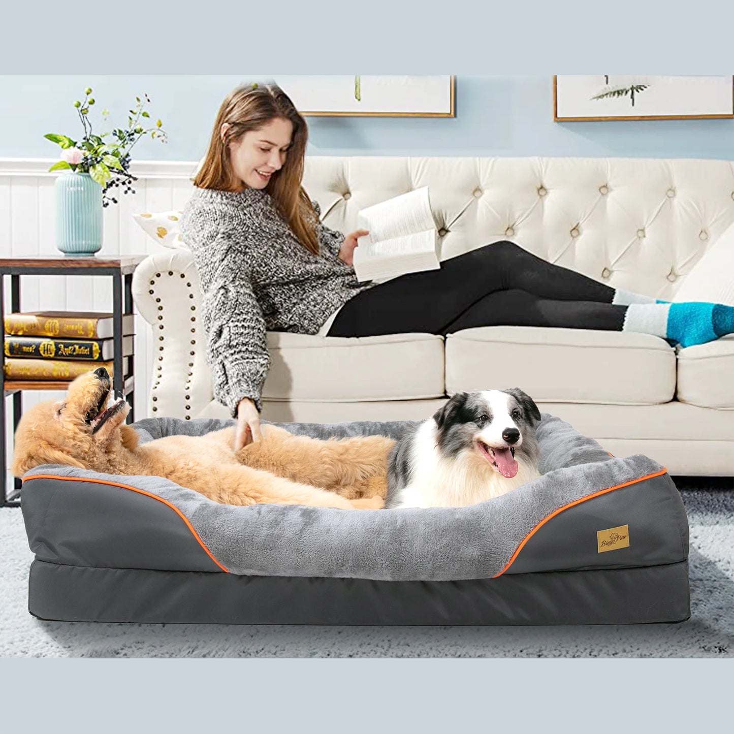 BINGOPAW Anti Allergy Dog Bed With Removable Washable Fleece Cover