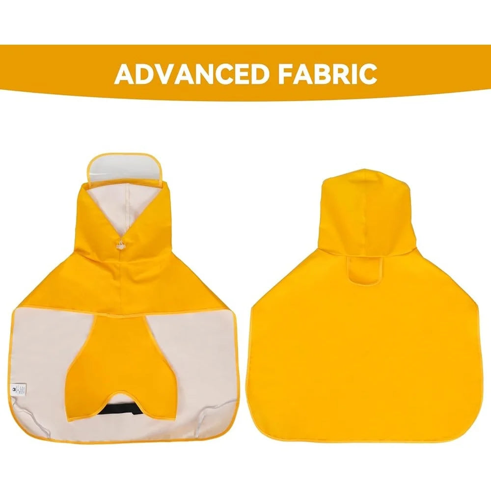 Adjustable Waterproof Dog Raincoat with Clear Hood Lightweight Pet Jacket with Leash Hole Perfect Outdoors Rainy Weather