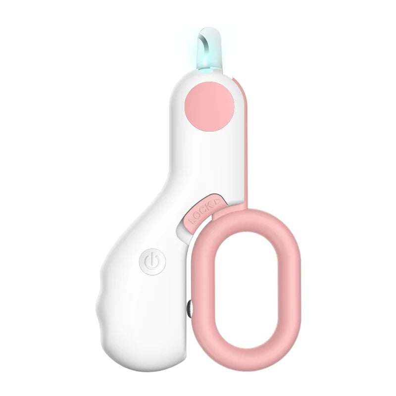 LED Cat Dog Nail Clippers With Safety Lock Grooming Tool
