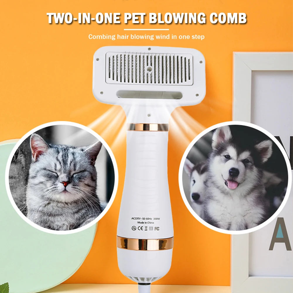 Shunmaii 2 In 1 Portable Cat Grooming Brush And Dryer