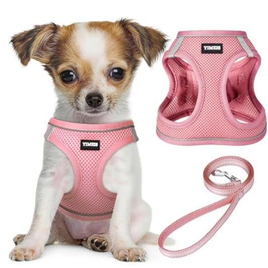 Reflective No Pull Dog Harness and Leash Set with Mesh