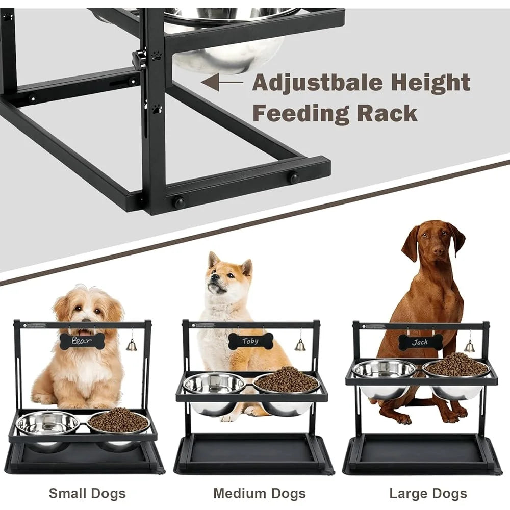 Hign Concerned Elevated Slow Feeder Dog Bowls Adjustable